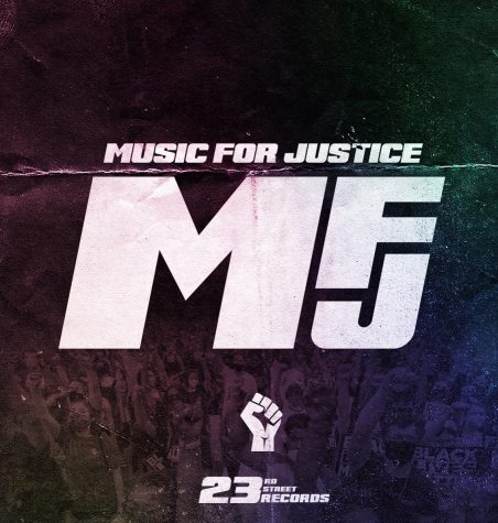 Poster for the Music for Justice livestream event. 